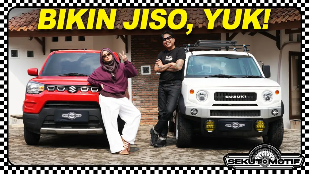 Modifikasi Suzuki S-Presso milik Arafah Rianti siap digarap Gofar Hilman dengan body kit bergaya Jimny, audio baru, dan tampilan yang lebih gagah. (Youtube. com)