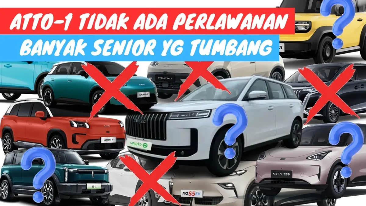 Mobil listrik terlaris Mei 2026 dipimpin Jaecoo J5 EV. Simak daftar 10 besar menurut Gaikindo, termasuk Geely EX2 dan absennya BYD Atto 1. (Youtube. com)