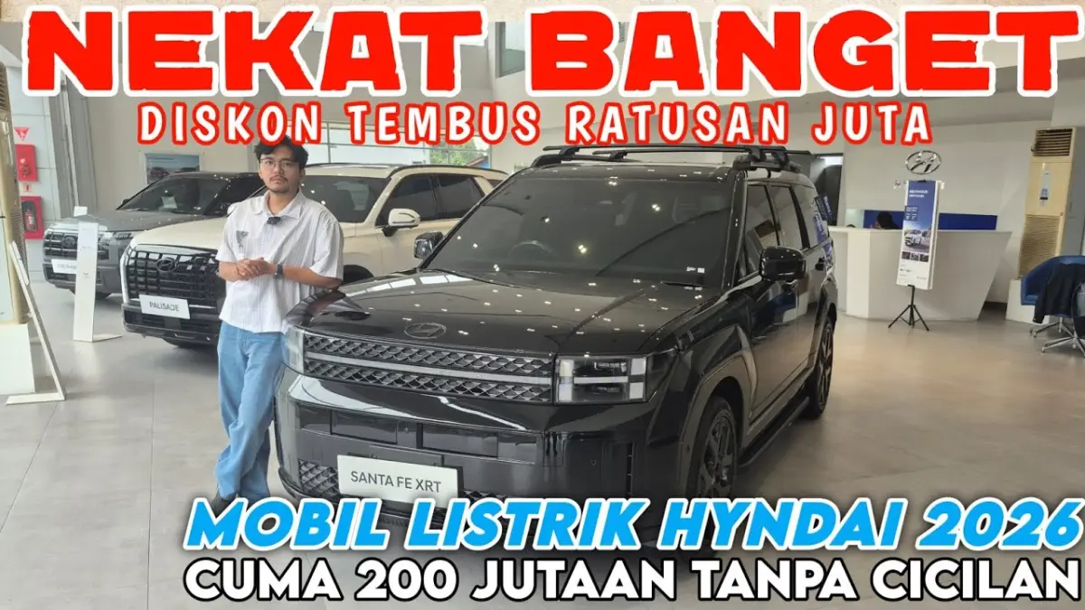 Diskon Hyundai jelang Lebaran tembus ratusan juta. Promo berlaku untuk Stargazer, Creta, Santa Fe, Palisade hingga Ioniq 5 dengan DP ringan. (Youtube. com)