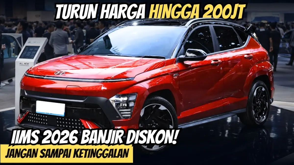 Diskon mobil listrik IMS 2026 tembus hingga Rp200 juta. Simak promo Hyundai Kona EV, MG S5 EV, GAC Aion UT, dan Forthing Friday Green. (Youtube. com)