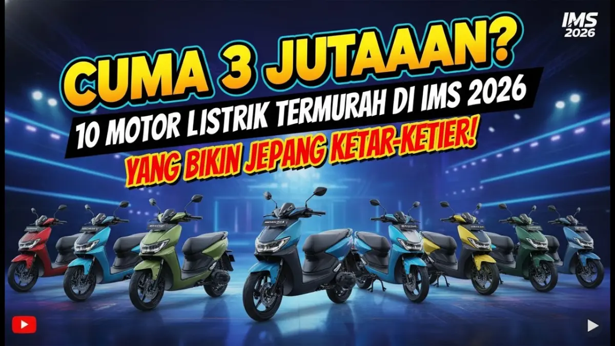 Motor listrik murah IIMS 2026 mulai Rp2,9 juta bikin heboh. Simak rekomendasi ZPT, Volta, United, Greentech, hingga Exotic yang paling worth it. (Youtube. com)