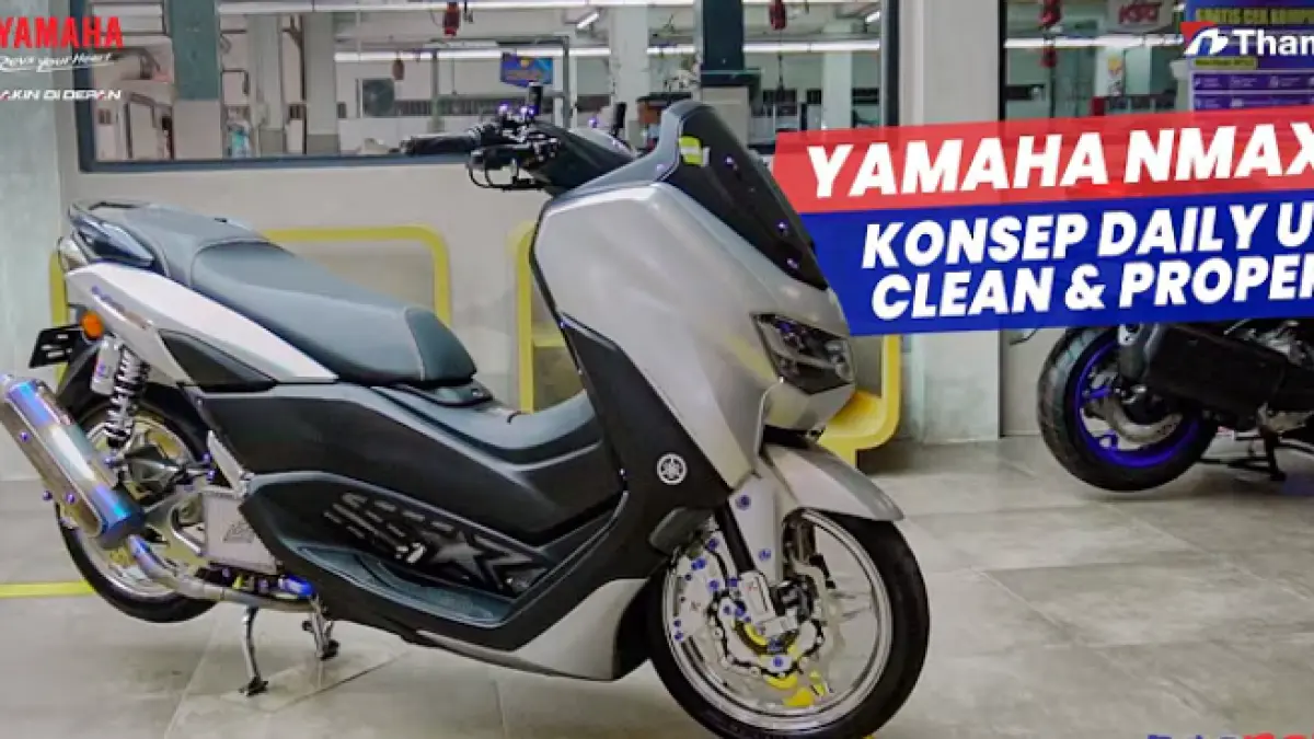 Modifikasi Yamaha NMAX 2024 Connected ABS bergaya harian proper dengan velg ring 14, kaki-kaki premium, dan budget mencapai Rp20 jutaan (You Tube).