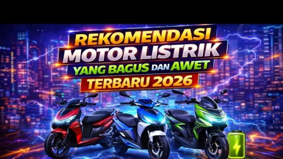Rekomendasi motor listrik terbaik 2026 mencakup Uwinfly M110G, VRQ, Alva N3, United T1800 Pro, dan Polytron Fox 500 beserta spesifikasi dan harganya. (Youtube. com)