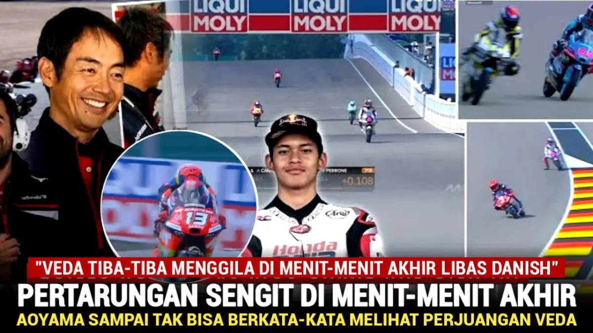 Hasil Moto3 Jerman 2026: Veda Ega Pratama tampil impresif finis posisi 8. Tambahan poin antar rider Honda Team Asia ini melesat ke peringkat 6 klasemen!
