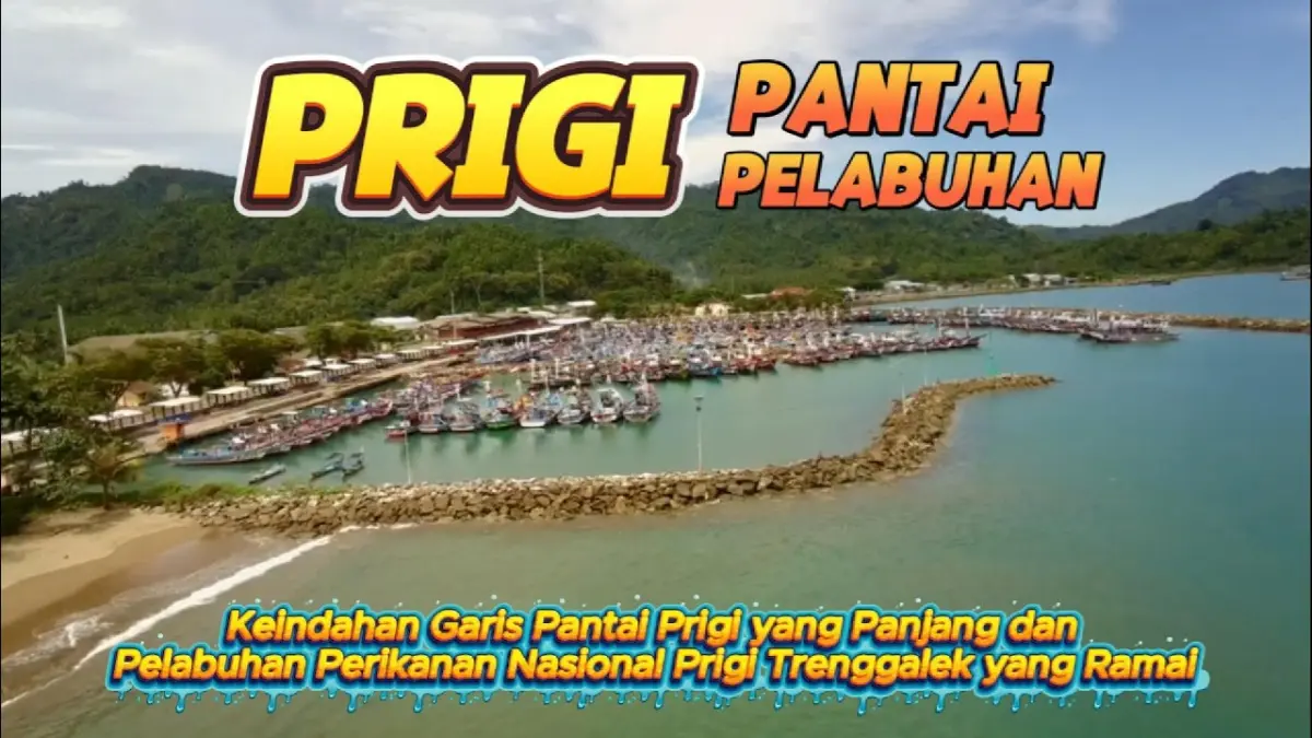 Pantai Prigi Trenggalek menawarkan panorama pantai, Pelabuhan Perikanan Nusantara Prigi, tiket Rp10.000, serta suasana pesisir yang menenangkan. (Youtube. com)