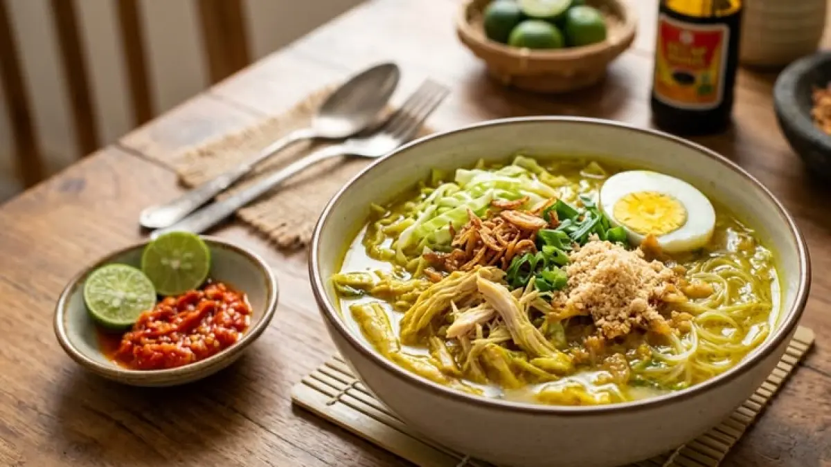 Simak 20 makanan khas Jawa Timur yang populer, mulai dari Soto Lamongan, Rawon, Rujak Cingur, Bakso Malang, hingga Nasi Serpang Madura yang wajib dicoba (Pinterest).