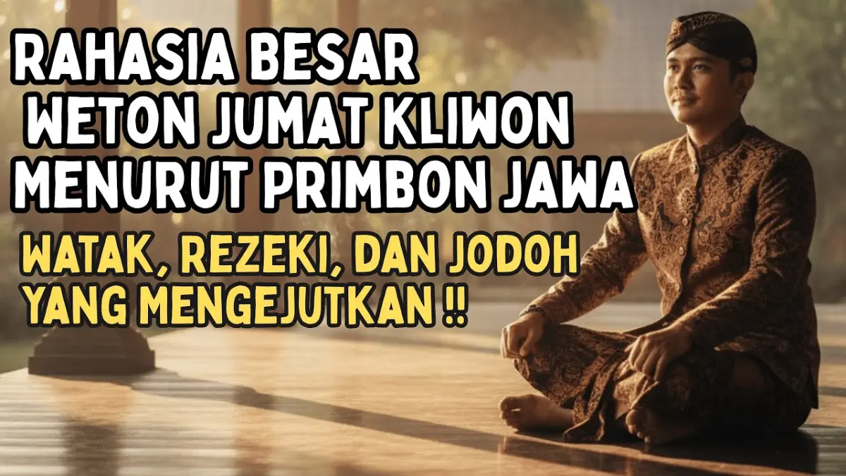 Weton Jumat Kliwon menurut Primbon Jawa dipercaya memiliki watak berwibawa, rezeki bertahap, dan jodoh yang datang setelah lebih matang. (Youtube. com)