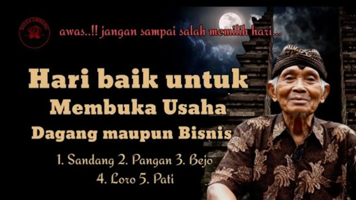 Cara menghitung hari baik membuka usaha menurut Primbon Jawa menggunakan weton kelahiran, hari pasaran, dan arti sisa Pancas. Simak langkah lengkapnya. (Youtube. com)