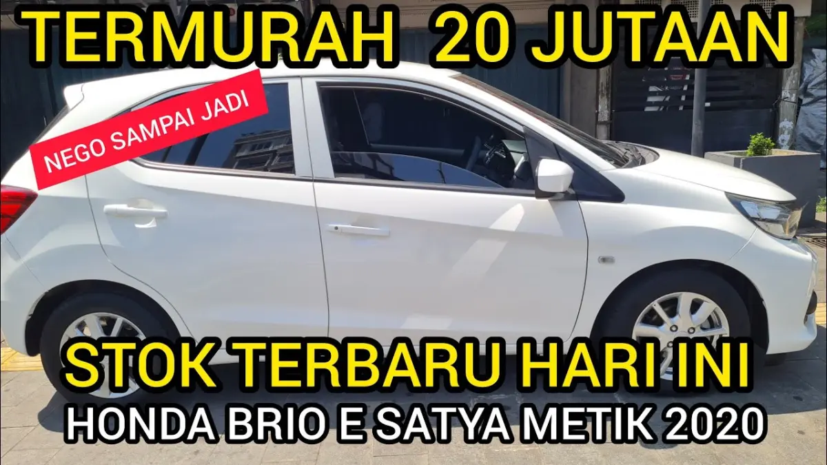 Honda Brio Satya E CVT 2020 bekas dijual Rp169 juta di Pontianak. Kilometer 66 ribu, pajak hidup, tersedia kredit mulai DP sekitar Rp25 juta. (Youtube. com)
