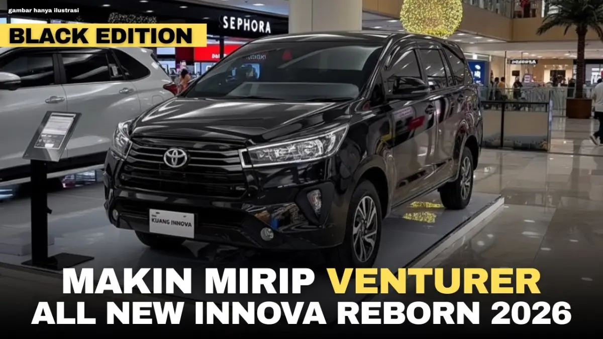 oyota Kijang Innova Reborn 2026 Improvement hadir dengan grille baru, interior hitam, head unit 9 inci, dan sejumlah ubahan menarik. (Youtube. com)