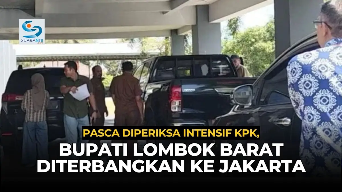 Bupati Lombok Barat Haji Lalu Ahmad Zaini dan 6 orang lainnya diterbangkan ke KPK Jakarta dari Mako Brimob NTB terkait dugaan suap proyek ratusan juta.