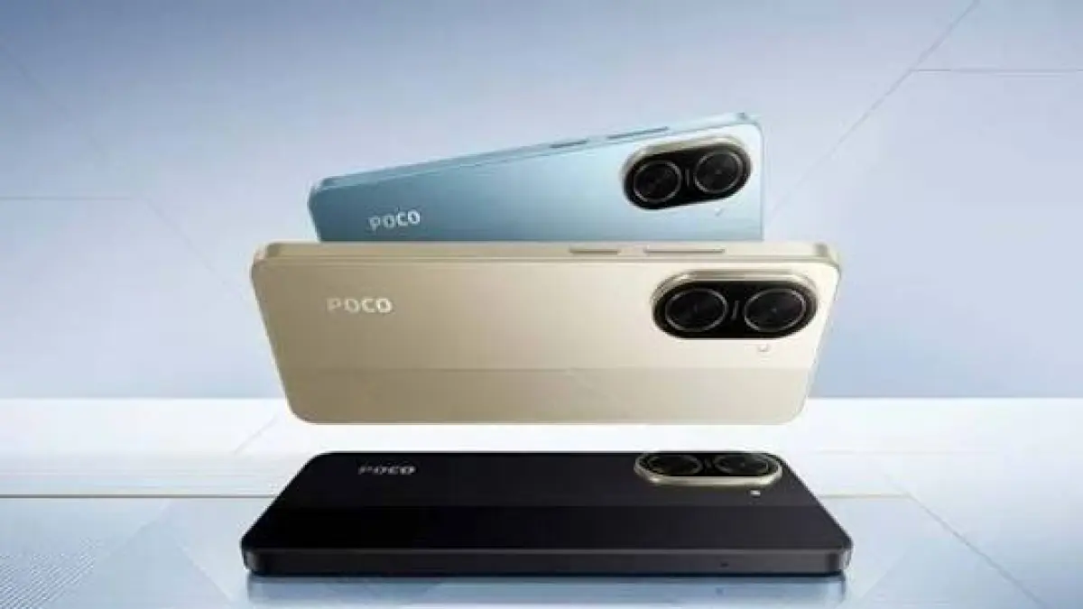 HP POCO C71 bawa keunggulan desain futuristik, sensor sidik jari samping, face unlock, serta kamera belakang 32 MP yang pas untuk kebutuhan harian orang tua.