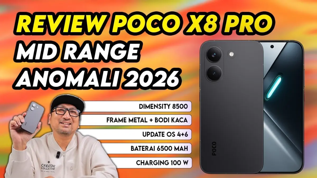 Poco X8 Pro hadir mulai Rp4,999 juta dengan Dimensity 8500, baterai 6.500 mAh, fast charging 100W, dan performa gaming yang jadi unggulan. (Youtube. com)
