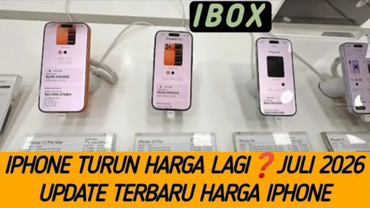 Harga iPhone iBox Juli 2026 terbaru menghadirkan promo besar. iPhone 16 Pro Max turun hingga Rp10 jutaan, sementara seri iPhone 17 masih normal. (Youtube. com)