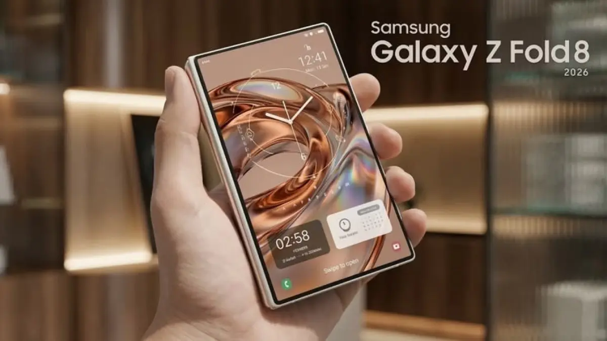 Samsung Galaxy Z Fold 8 resmi hadir dengan desain baru, bobot lebih ringan, baterai silikon, serta strategi baru Samsung menghadapi persaingan foldable (Pinterest).