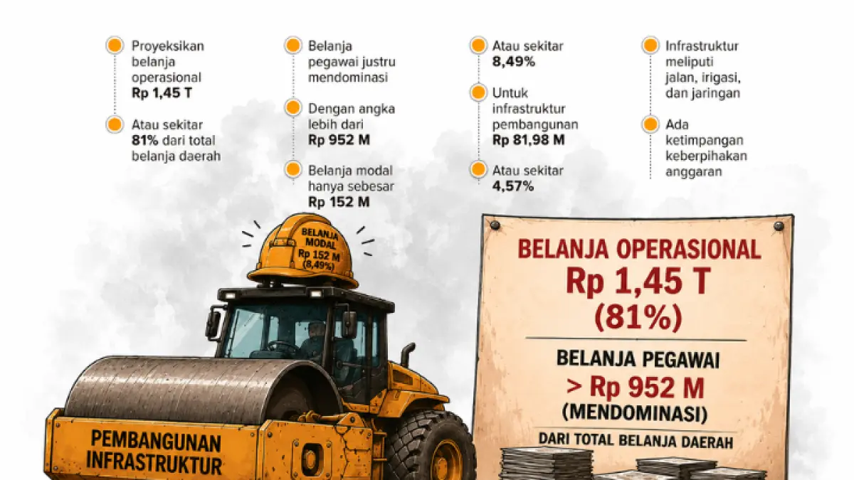 Alokasi belanja modal minim, pembangunan infrastruktur Trenggalek 2027 terancam tidak berjalan maksimal.