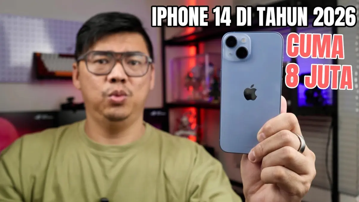 Harga iPhone 14 2026 turun 50 persen jadi Rp8 jutaan. Cek ulasan spesifikasi, performa A15 Bionic, uji gaming, hingga kemampuan kamera 4K 60 FPS!