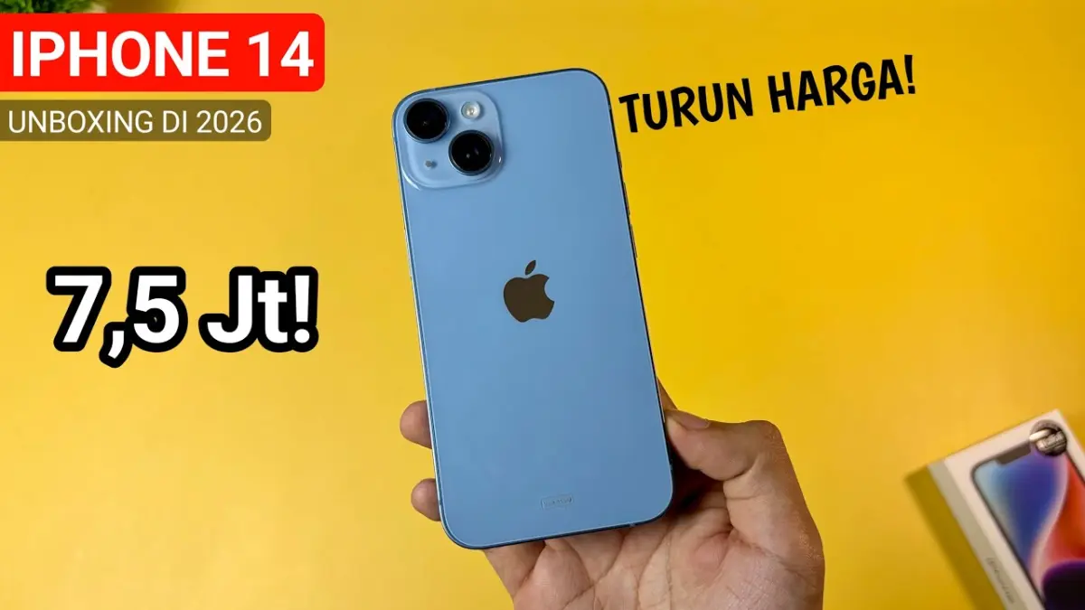 Harga iPhone 14 diskon hingga setengah harga jadi Rp7,5 jutaan. Intip pengujian unboxing, kamera 4K 60fps, RAM 6 GB, hingga performa gaming Apple A15 Bionic!
