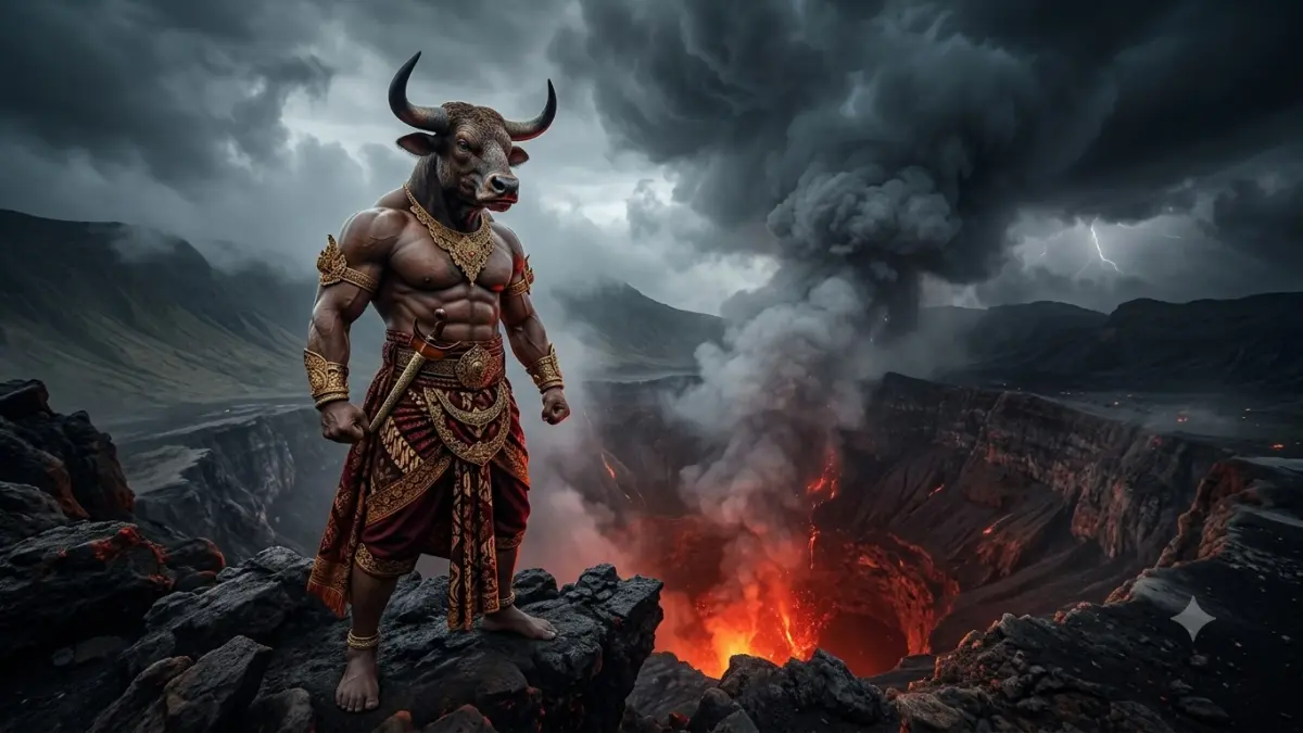 Legenda Lembu Suro mengisahkan sayembara Putri Majapahit, pembangunan sumur di Gunung Kelud, hingga sumpah untuk Kediri, Blitar, dan Tulungagung (Pinterest).