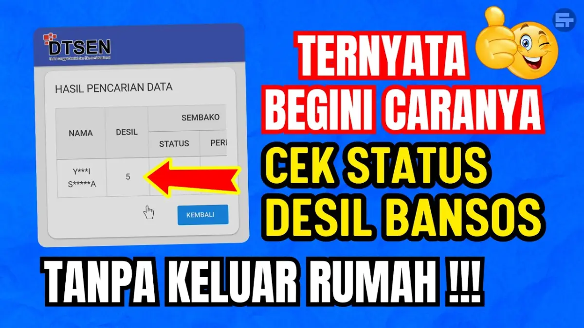 Cara Cek Desil Bansos lewat HP tanpa aplikasi cuma 1 menit! Cek status penerima PKH, Sembako, dan PBI JK secara resmi lewat situs Kemensos di sini.