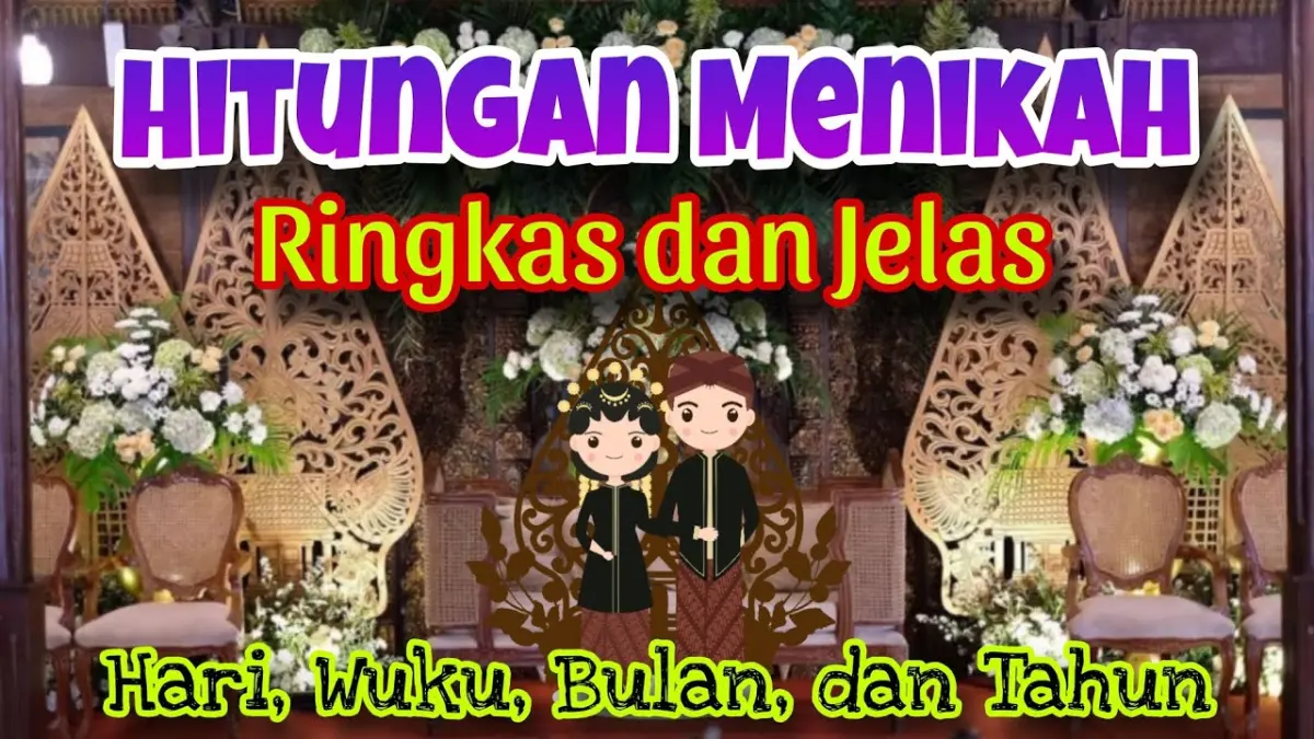 Hari baik menikah menurut Primbon Jawa ditentukan lewat hitungan weton, wuku, bulan Jawa, dan hari sangar. Simak cara lengkap menentukan tanggal nikah yang dianggap mulus. (Youtube. com)