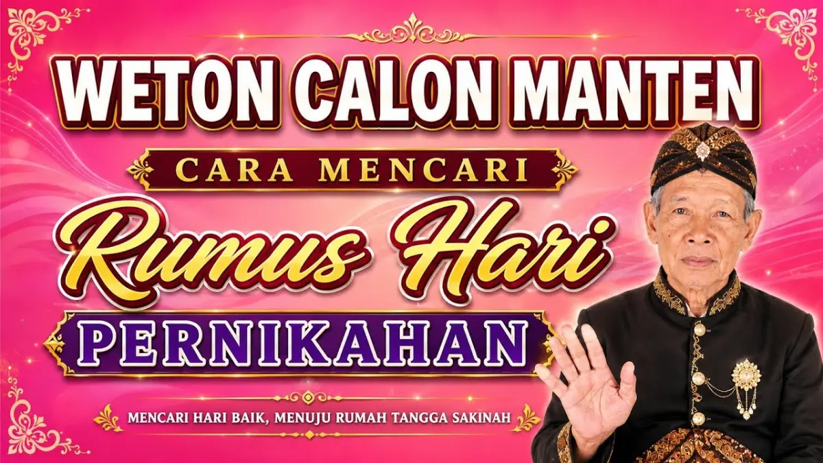Hari baik menikah menurut Primbon Jawa untuk weton Rabu Pahing dan Senin Pon ditentukan melalui perhitungan neptu, wuku, dan penanggalan Jawa. (Youtube. com)