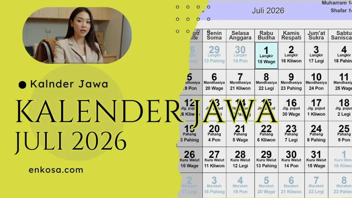 Kalender Jawa Juli 2026 lengkap dengan hari baik kini tersedia dalam format PDF gratis. Simak fungsi penanggalan Jawa, manfaatnya, serta cara mengunduh kalender lengkapnya. (Youtube. com)
