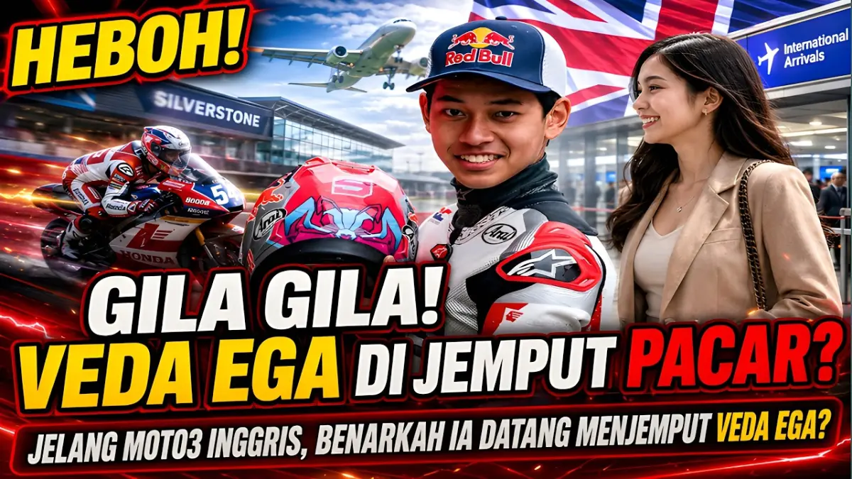 Moto3 Inggris 2026 menjadi peluang besar Veda Ega Pratama mengejar podium di Silverstone. Di tengah rumor kehidupan pribadinya, fokus sang rider tetap memburu hasil terbaik. (Youtube. com)