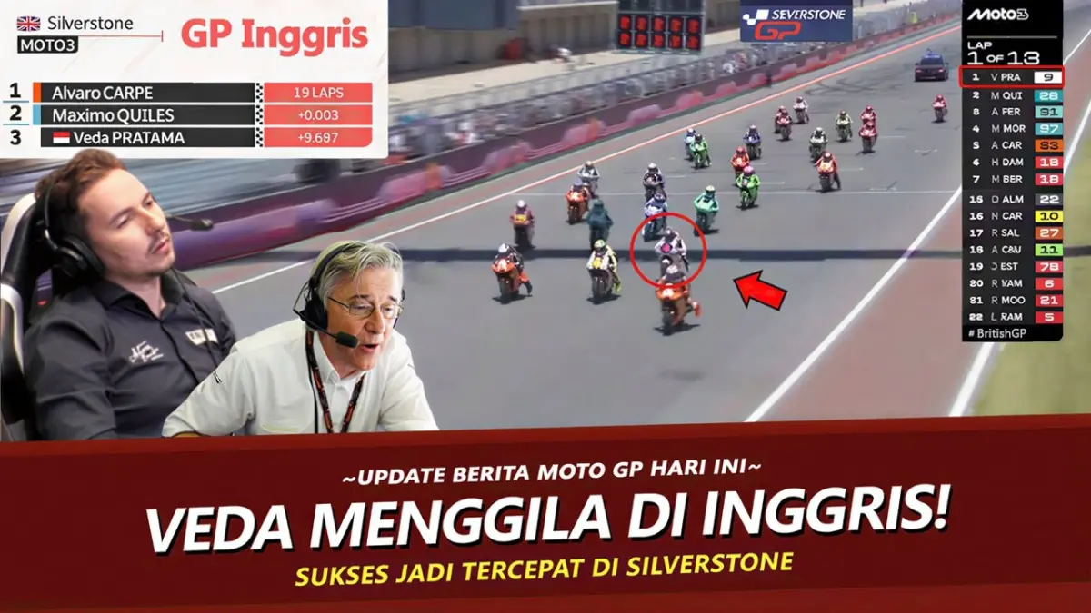 Veda Ega Pratama mencuri perhatian di Silverstone usai tampil impresif hingga mendapat pujian Jorge Lorenzo. Simak aksi pembalap Indonesia yang bikin paddock heboh. (Youtube. com)