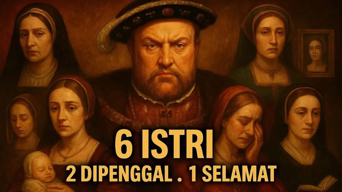Raja Henry VIII dan 6 istrinya menyimpan kisah penuh intrik. Obsesi memiliki putra membuat Raja Inggris ini menceraikan istri, memutus hubungan dengan Paus hingga mengeksekusi dua ratunya (Pinterest).