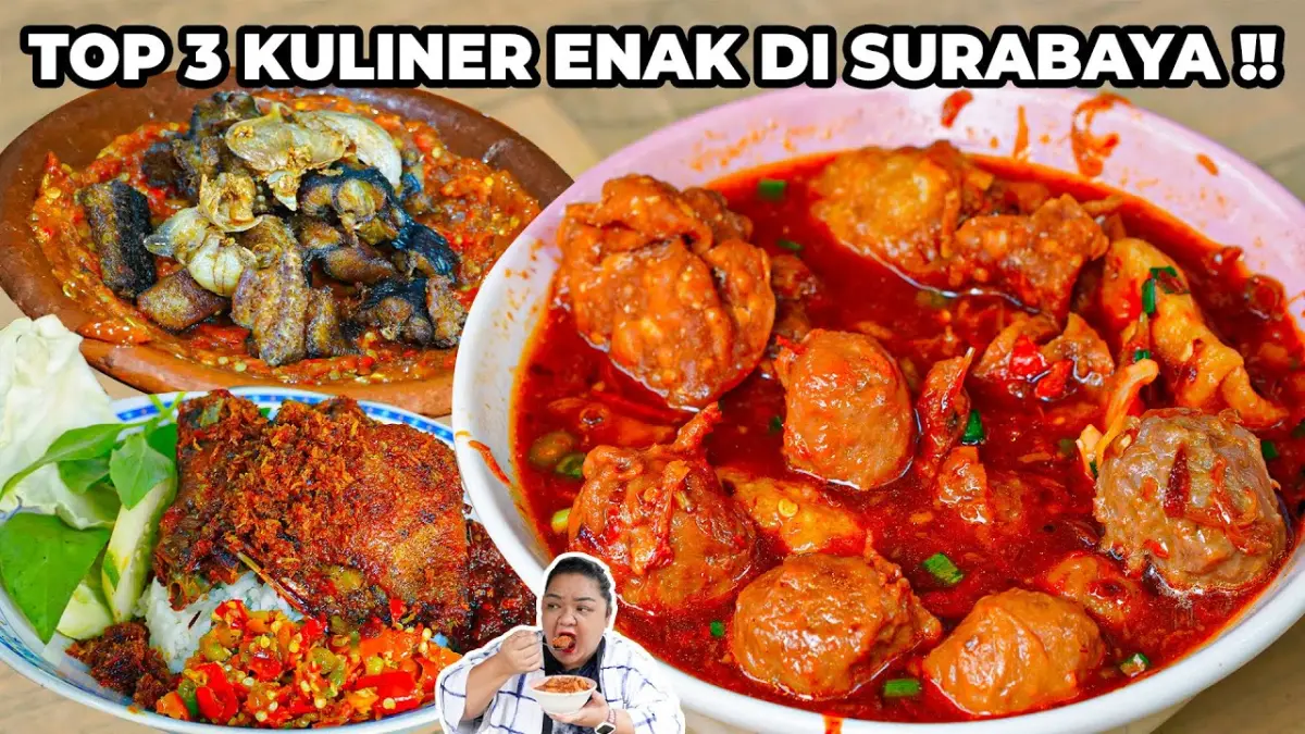 Kuliner Surabaya terenak versi food vlogger menghadirkan Bakso Pak War, Pecel Belut Haji Pur, hingga Bebek Tumapel Mbak Roh yang wajib masuk daftar wisata kuliner. (Youtube. com)