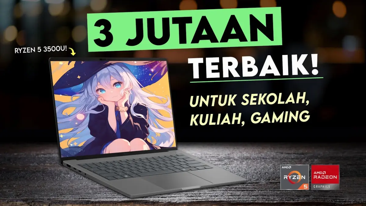 Laptop 2 jutaan terbaik hadir dengan RAM 8 GB, layar IPS Full HD hingga Ryzen 5. Simak 5 rekomendasi laptop murah terbaik untuk sekolah, kuliah, dan kerja. (Youtube. com)