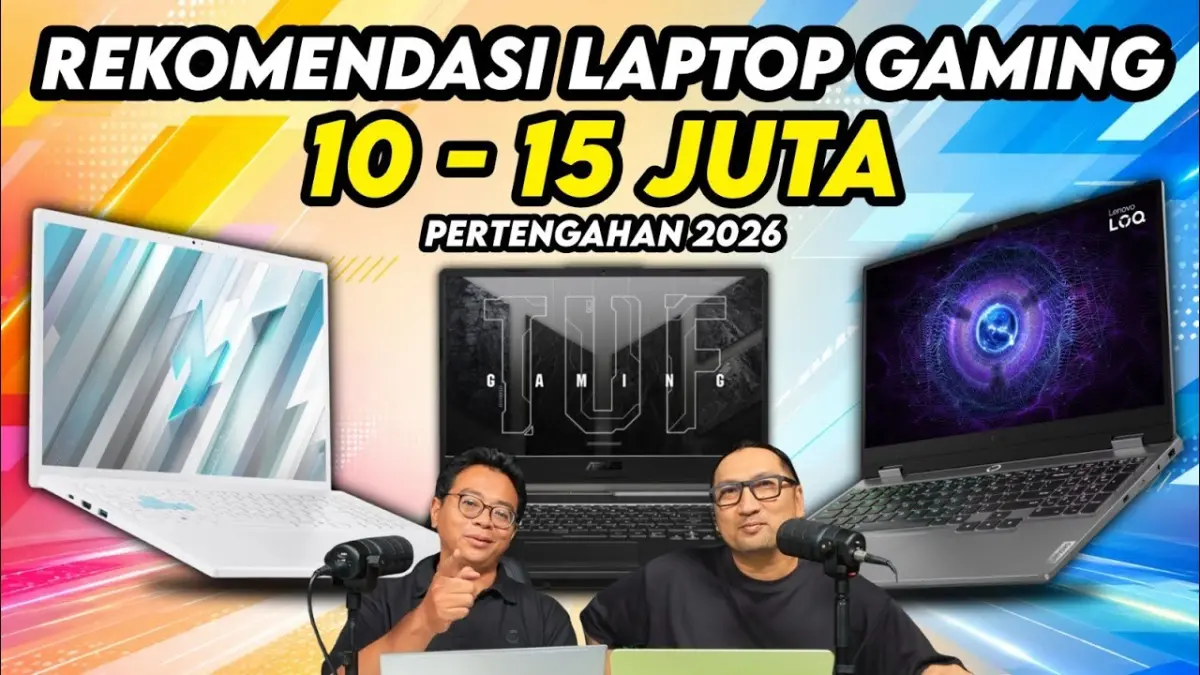 Laptop gaming Rp10-15 jutaan terbaik 2026 hadir dengan RTX 3050 6 GB. Simak rekomendasi Acer, Lenovo, Asus, MSI, dan Axioo yang cocok untuk gaming dan editing. (Youtube. com)