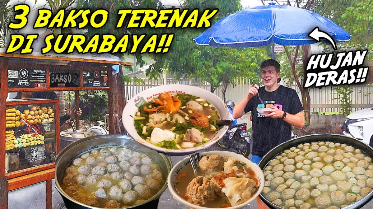Bakso enak di Surabaya wajib dicoba. Simak 3 rekomendasi warung favorit dengan kuah gurih, konsep prasmanan, dan harga mulai Rp15.000 yang bikin ketagihan. (Youtube. com)