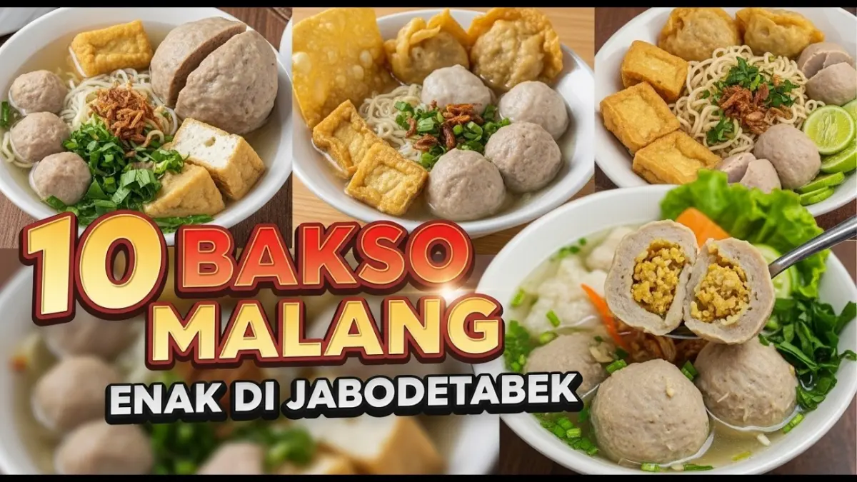 Bakso Malang enak di Jabodetabek hadir di 10 tempat favorit dengan kuah gurih, bakso autentik, dan harga mulai Rp2.500. Cocok untuk pencinta kuliner. (Youtube. com)