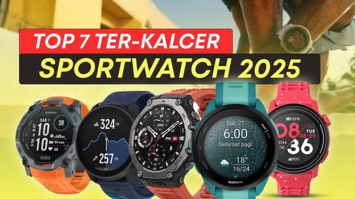 Sportwatch terbaik 2025 hadir dari Coros, Garmin, Amazfit hingga Suunto. Simak rekomendasi smartwatch olahraga dengan GPS akurat dan baterai tahan lama. (Youtube. com)