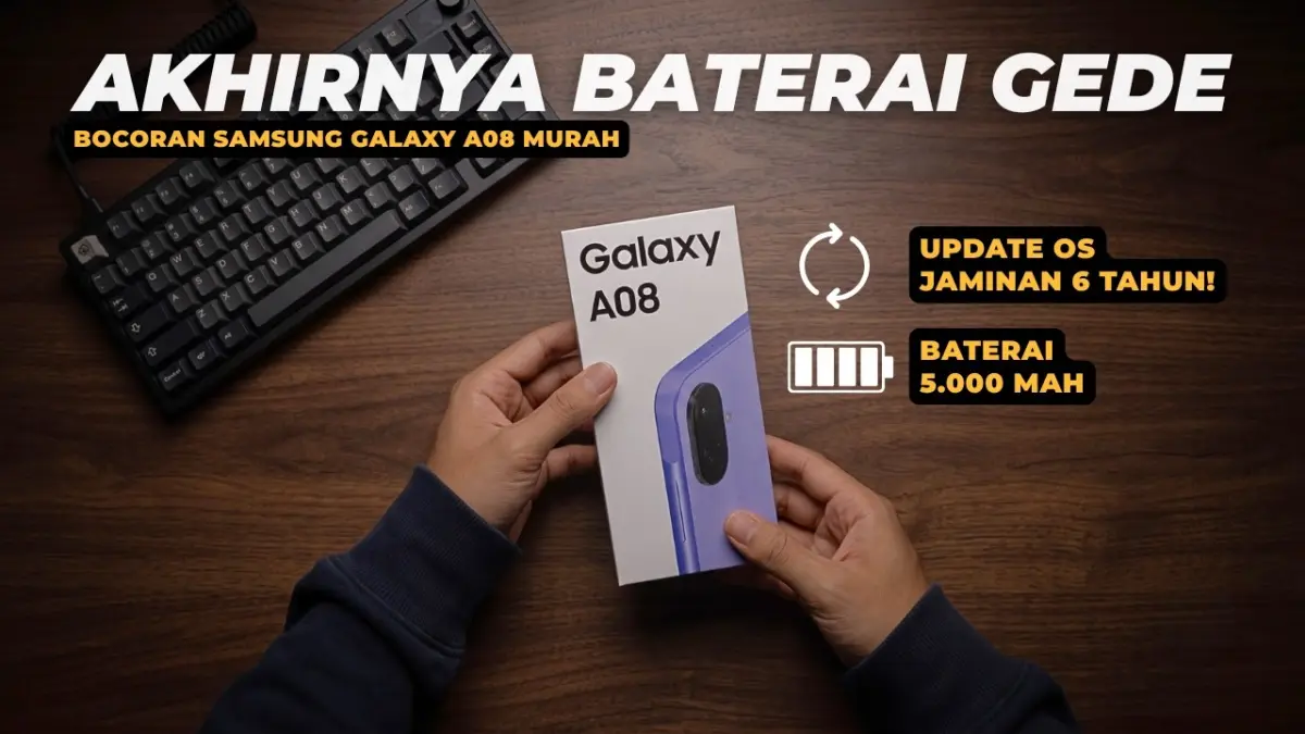 Cari HP murah awet? Cek bocoran spek Samsung Galaxy A08 dengan baterai jumbo 6.000 mAh, Helio G99, dan jaminan update OS 6 tahun di sini sebelum rilis!
