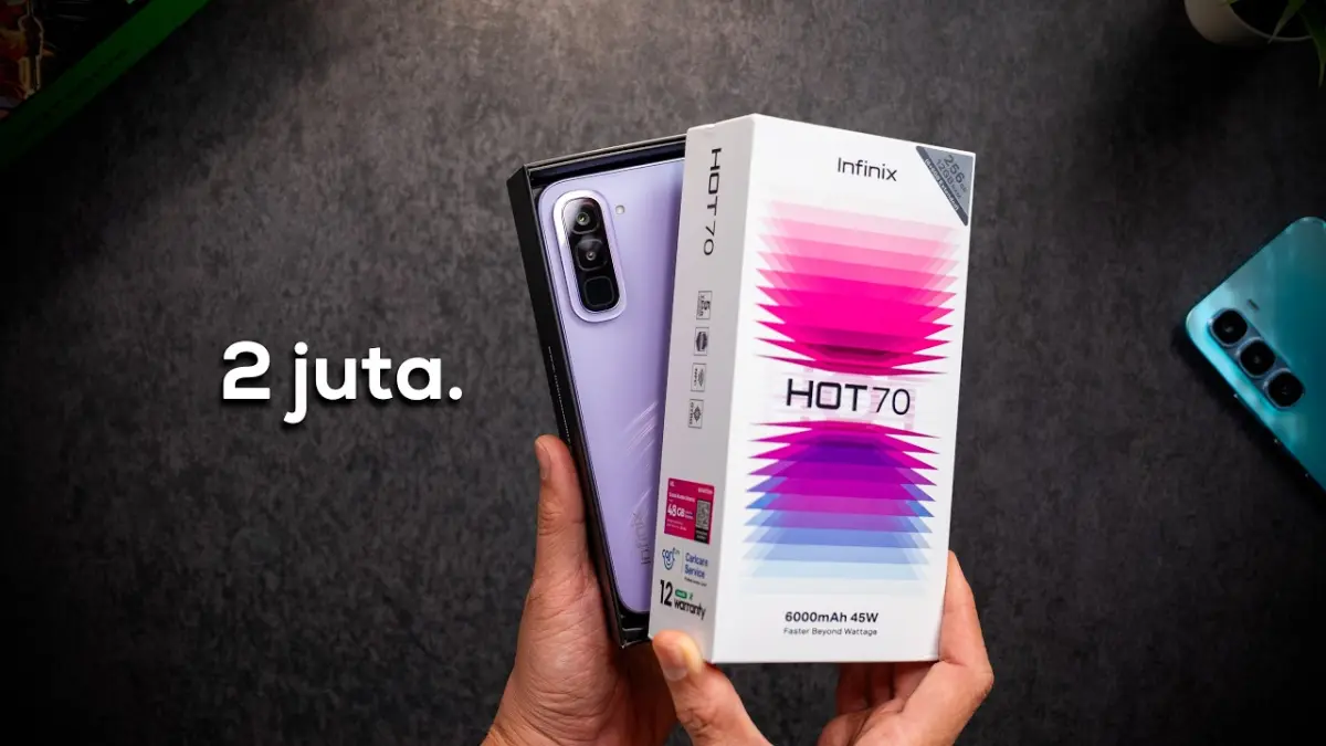 Cari HP murah berkualitas? Simak ulasan Infinix Hot 70 terbaru dengan baterai 6.000 mAh, Helio G100, dan kamera 50 MP di harga Rp 2 jutaan di sini!