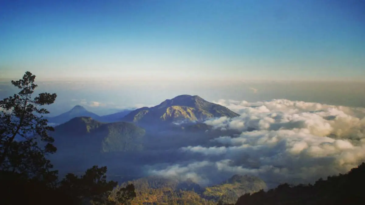 Pendakian Gunung Lawu via Candi Cetho menyuguhkan jalur sakral, hutan lebat, mata air alami, hingga hujan deras yang membuat medan semakin menantang (Pinterest).