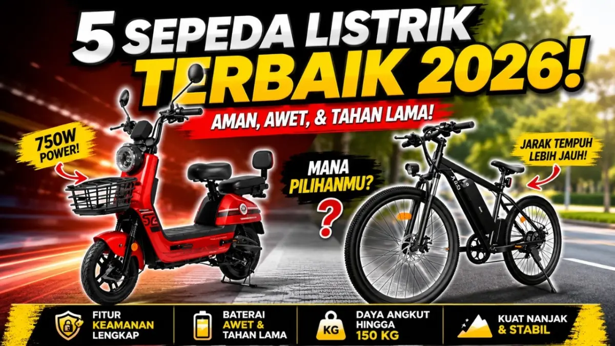 Sepeda listrik murah awet 2026 berteknologi NFC, baterai tahan drop, dan alarm otomatis. Cek ulasan spesifikasi lengkap Genio hingga Uwinfly!