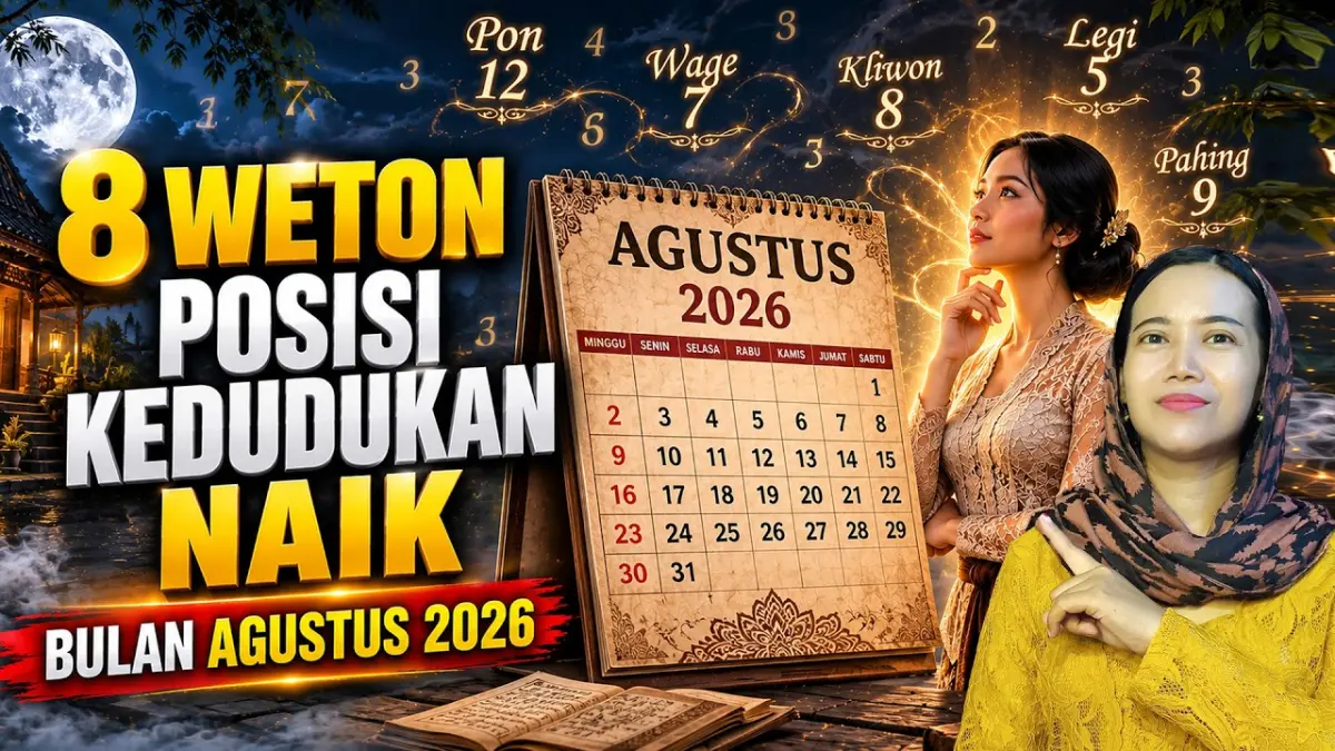 Intip Ramalan Weton Agustus 2026 Kedudukan Lungguh! Cek 8 weton beruntung yang naik wibawa, ketiban rezeki, dan lepas dari masalah.
