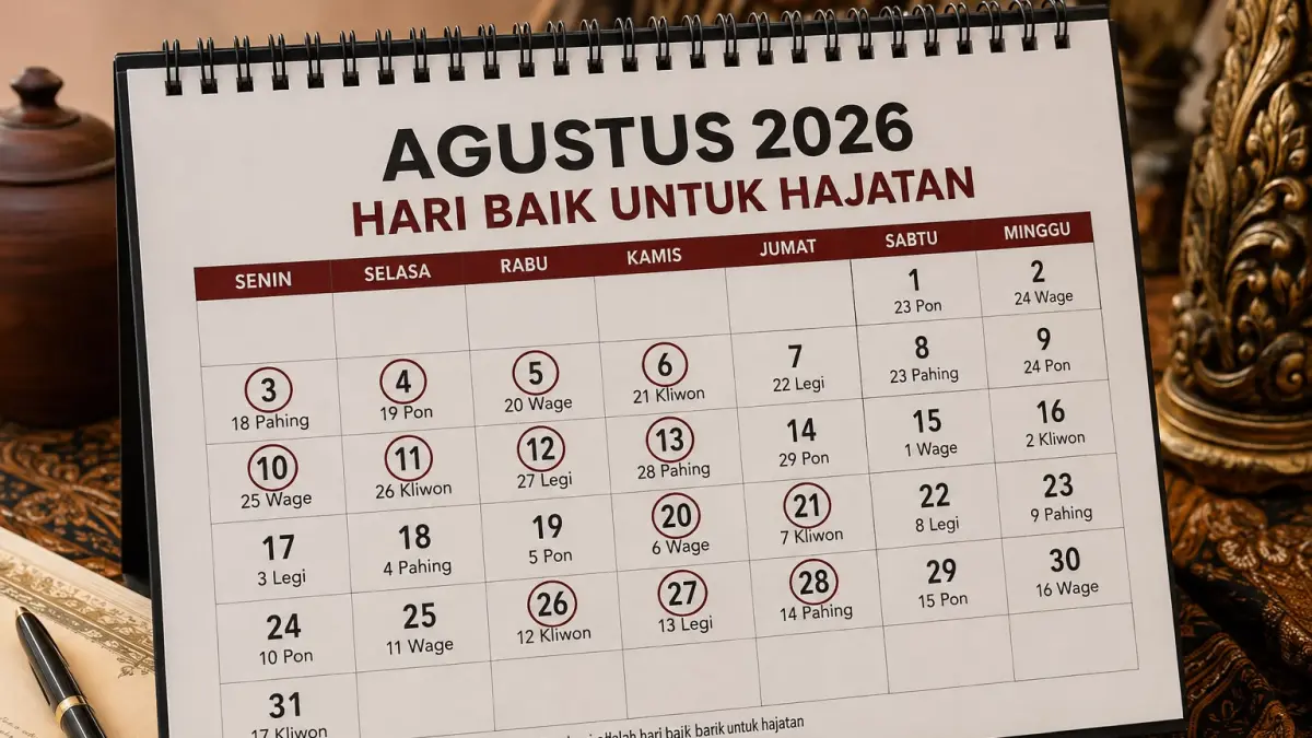 Daftar Hari Baik Agustus 2026
