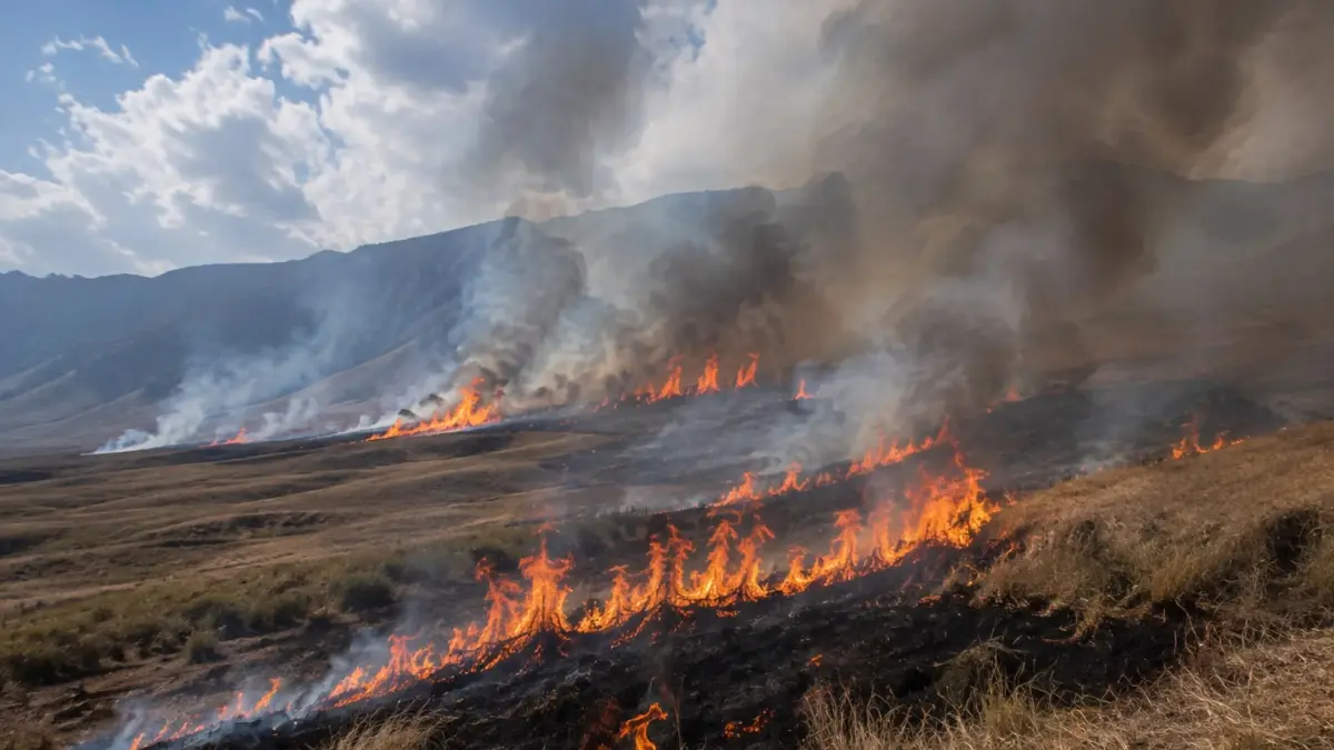 Kobaran api terus meluas di Taman Nasional Bromo Tengger Semeru, sementara petugas gabungan berpacu dengan waktu mencegah kebakaran melahap kawasan yang lebih luas.

