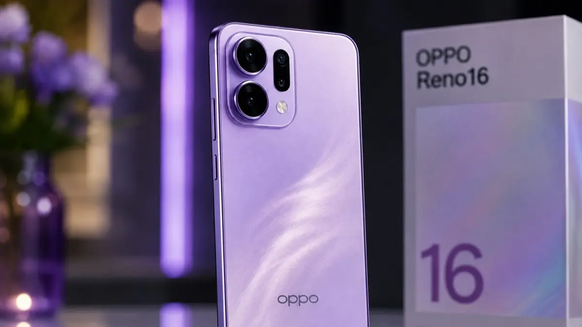 Oppo Reno 16 5G hadir dengan desain compact, kamera canggih, performa kencang, dan baterai jumbo 6.700 mAh! 📱🔥