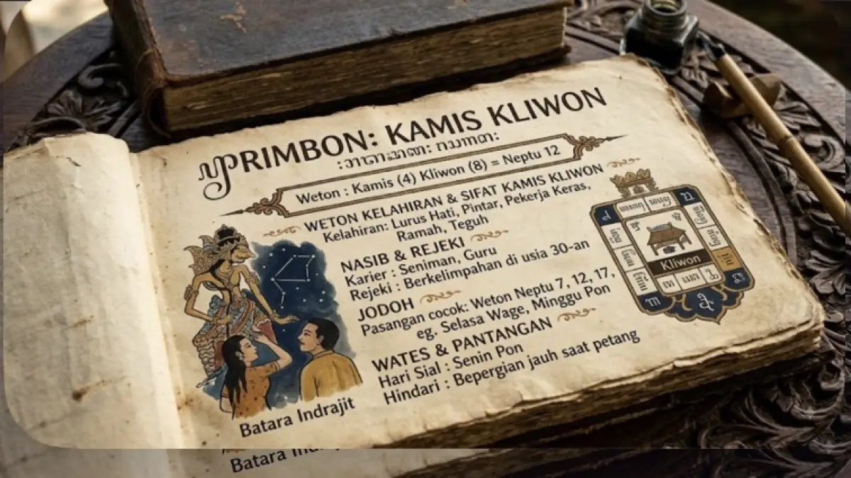 Kamis Kliwon dalam primbon Jawa dipercaya memiliki karakter tenang, intuisi kuat, dan jiwa yang mendalam. Simak watak serta filosofinya.