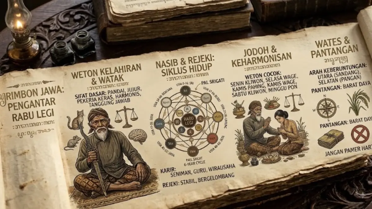 Rabu Legi dalam primbon Jawa dikenal punya intuisi tajam, sabar, tenang, dan mampu membaca suasana. Simak watak dan sisi uniknya.