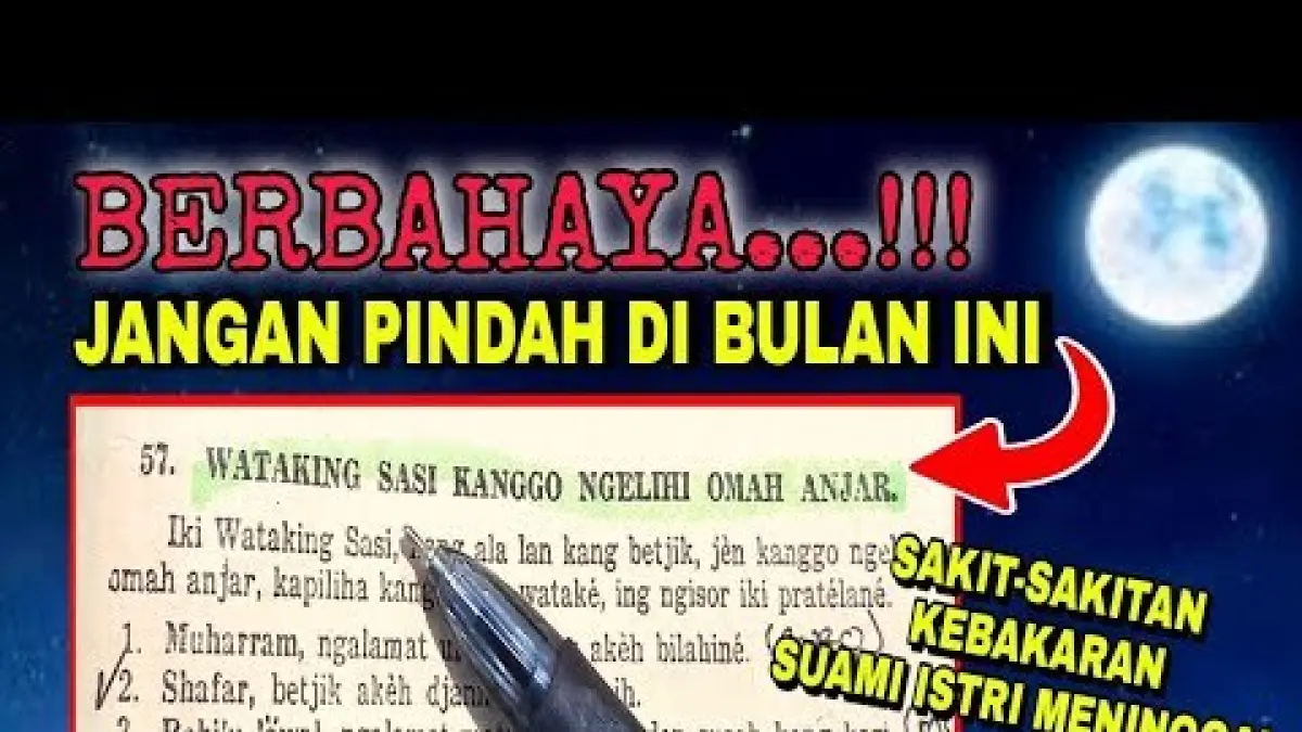 Bulan baik pindah rumah menurut Primbon Jawa dipercaya membawa rezeki dan keselamatan. Simak daftar bulan yang baik dan perlu dihindari.