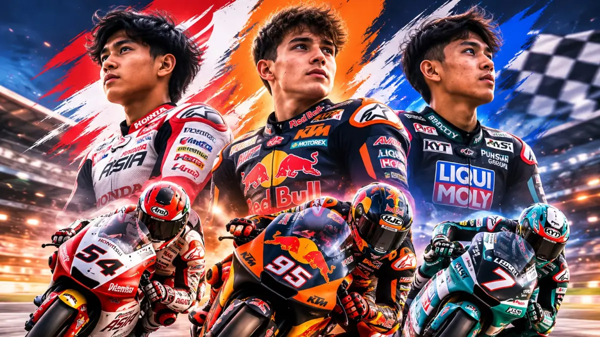 Feda Ega Pratama tampil impresif di Moto3 Buriram 2026, finis P5 sekaligus mengungguli rookie Eropa Brian Uriarte.