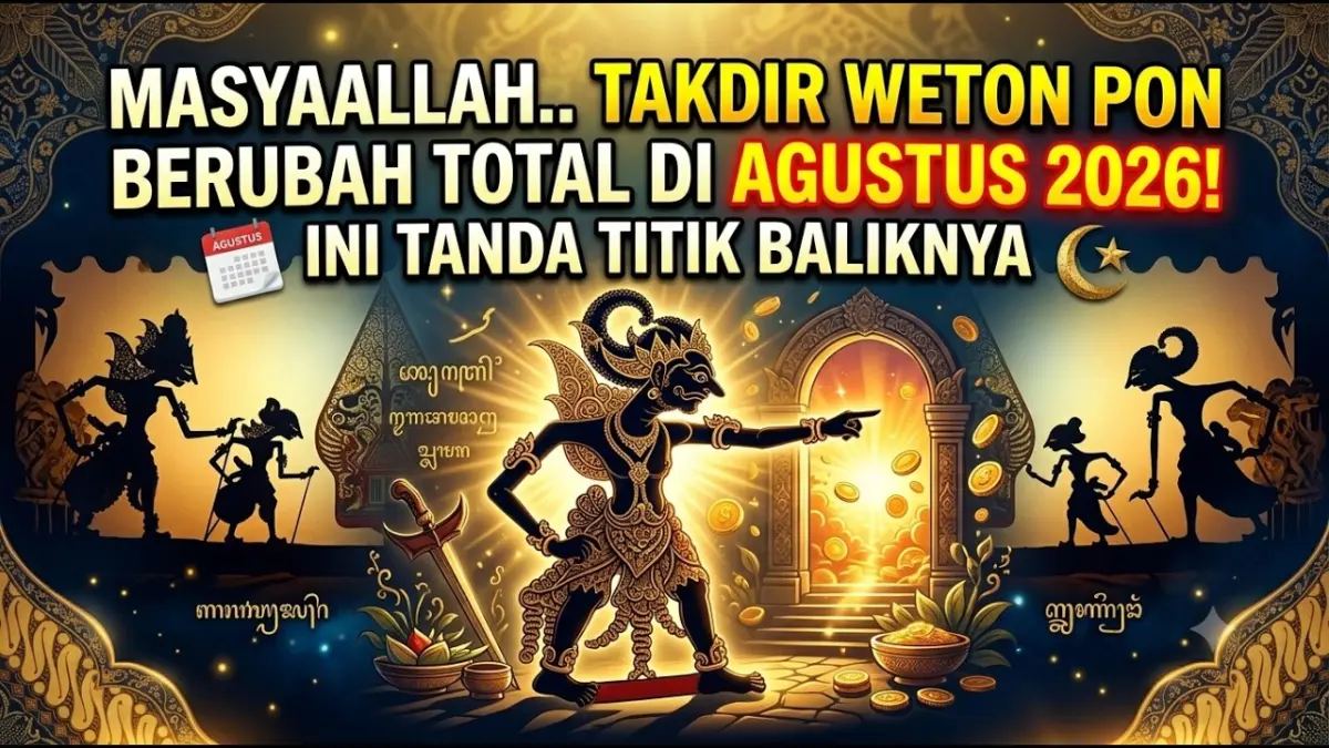 Takdir Weton Pon diprediksi berputar 180 derajat di hari baik Agustus 2026 menurut Primbon Jawa. Intip tanda kebangkitan dan rezeki melimpah di sini!
