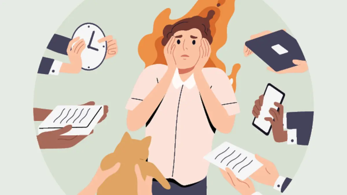 Burnout bisa dipicu stres dan pola tidur berantakan. Kenali pentingnya skala prioritas, istirahat, hobi, dan mengatur ritme aktivitas (Pinterest).